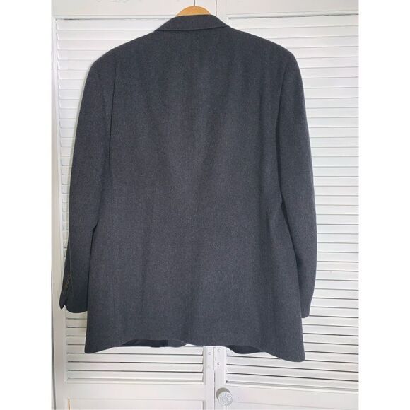 Vintage Bill BLASS Charcoal Gray Cashmere Button Down Blazer Men’s 42 - Picture 8 of 16